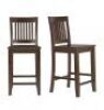 StyleWell&nbsp;38.59 in. Scottsbury Dark Chocolate Brown Wood Counter Stools with Slat Back, Set of 2