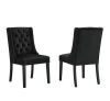 MODWAY Baronet Black Performance Velvet Tufted Dining Side Chairs, Set of 2