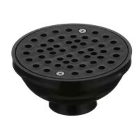 Oatey&nbsp;Round Black ABS Area Floor Drain with Screw-In Drain Cover