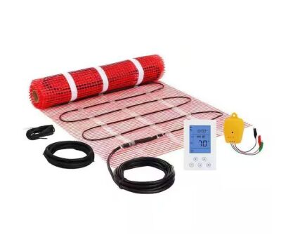 VEVOR Floor Heating Mat 30 sq. ft. Electric Radiant in-Floor Heated Warm System with Digital Floor Sensing Thermostat Monitor