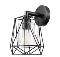 Globe Electric&nbsp;Sansa Black Modern Indoor/Outdoor 1-Light Wall Sconce