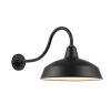 Hampton Bay Easton 14 in. 1-Light Matte Black Barn Outdoor Wall Light Lantern Sconce with Steel Shade