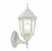 Hampton Bay&nbsp;14.37 in. White Dusk to Dawn Decorative Outdoor Wall Light Lantern Sconce