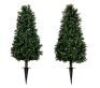 Nearly Natural&nbsp;3 ft. UV Resistant Artificial Boxwood Plant with Integrated Ground Stake, Set of 2
