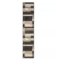 SUPERIOR&nbsp;Rockwood Chocolate 2 ft. x 11 ft. Geometric Patchwork Polypropylene Area Rug