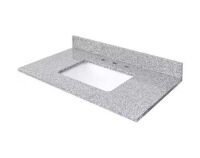Home Decorators Collection&nbsp;37 in. W x 22 in D Granite White Rectangular Single Sink Vanity Top in Gray