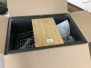 Glacier Bay Stonehaven 33 in. Drop-In 50/50 Double Bowl Black Onyx Granite Composite Kitchen Sink - Cracked