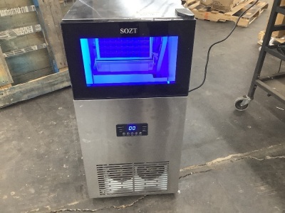 Rapsuar 15in. 130LBS/24H Freestanding Ice Maker in Stainless Steel with 35LBS Storage Bin - Noisy when Powered On, May Need Repair