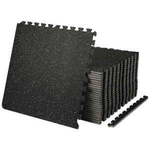 Vevor (25-Pack, 100 Square Feet) Interlocking Floor Mat 24in. W x 24in. L x 0.5in. T EVA Foam Rubber Gym Flooring Mat