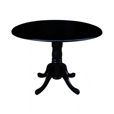 International Concepts Black Drop-Leaf Dining Table