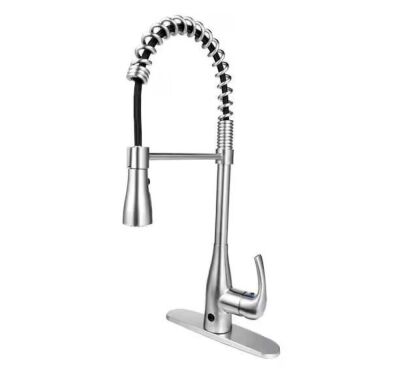 FLOW Motion Activated Single-Handle Pull-Down Spring Neck Sprayer Kitchen Faucet in Brushed Nickel
