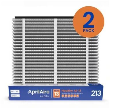 AprilAire 213 20 in. x 25 in. x 4 in. MERV 13 FPR 12 Pleated Filter For Air Cleaner Models 1210/1620/2210/2216/3210/4200 (2-Pack)