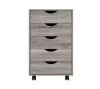 5-Drawer Gray Oak 26 in. H x 16 in. W x 16 in. D Wood Lateral File Cabinet
