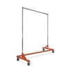 Econoco Chrome Steel Rolling Z-Rack 64 in. W x 70 in. H with Orange Base