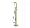 FLG Single-Handle Freestanding Tub Faucet with Hand Shower in Brushed Gold