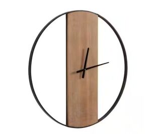Kate and Laurel Ladd Natural Analog Metal Wall Clock 32"
