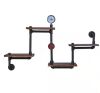 DANYA B 4-Shelf 44.5 in. x 8 in. Corner Or Straight Floating Industrial Pipe Wall Mount Shelving Unit