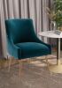 Boyel Living Light Green Velvet Dining Chair with Pulling Handle and Adjustable Foot Nails
