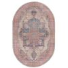 Unique Loom Nostalgia Ella Antique Beige 4 ft. x 6 ft. Oval Machine Washable Area Rug