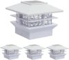 GreenLighting 4 Pack Executive Two Tier 12 Lumen Solar Powered LED Post Cap Light for 4x4 or 5x5 Posts 