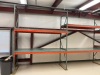 (3) Sections of 3 ft. deep Pallet Racking. Lot Includes: (4) 10 ft. Teardrop Style Uprights, (12) 8 ft. Beams to make 6 Shelves, and Metal Decking for the Shelves - 2