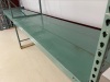 (2) Sections of 3 ft. deep Pallet Racking. Lot Includes: (3) 10 ft. Teardrop Style Uprights, (8) 8 ft. Beams to make 4 Shelves, and Metal Decking for the Shelves. Excellent Condition. Currently Unassembles and Ready for Transport - 3