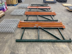 (3) Sections of 3 ft. deep x 7 ft. tall x 8 ft. wide Ridg-U-Rack Metal Shelving