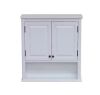 Alaterre Furniture Dorset 27 in. W Wall Mounted Bath Storage Cabinet with 2 Doors and Open Shelf in White