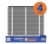 AprilAire&nbsp;213 20 in. x 25 in. x 4 in. MERV 13 FPR 12 Pleated Filter For Air Cleaner Models 1210/1620/2210/2216/3210/4200, 4-Pack