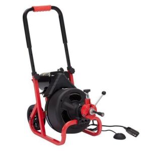 GARVEE 100Ft x 3/8 Inch Drain Cleaner Machine, Auto-feed 6.8A, Air-Activated Foot Switch