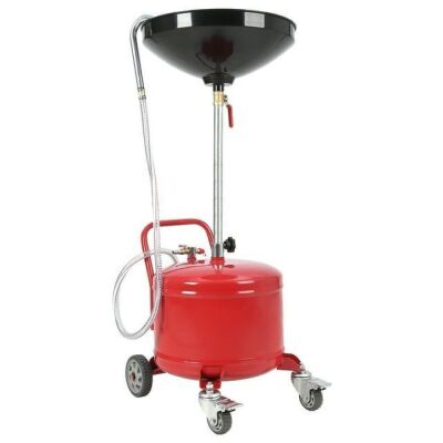  8 Gallon Waste Oil Drain Tank, Adjustable Height with Braked Wheels, 17.8 in Catch Pan