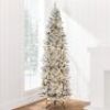 4.5' Pre-Lit Snow Flocked Artificial Pencil Christmas Tree