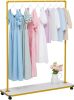 63 Inch Heavy Duty Clothing Rack with Wheels and Bottom Shelf