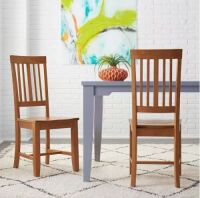 StyleWell&nbsp;Scottsbury Honey Brown Wood Dining Chair with Slat Back, Set of 2