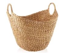 Casafield&nbsp;Brown Natural 18 in. x 20 in. Large Wicker Water Hyacinth Basket