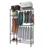 Black Iron Clothes Rack 44.89 in. W x 70.87 in. H