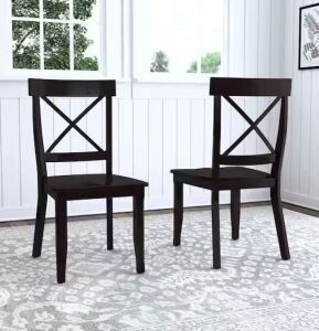 HOMESTYLES Black Dining Chairs, Set of 2