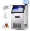 TITTLA&nbsp;14 in. 100 lbs. Full Size Ice Cubes per day Ice Maker with Blue LEDs Interior in Silver Stainless Steel