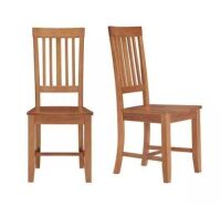 StyleWell&nbsp;Scottsbury Honey Brown Wood Dining Chair with Slat Back, Set of 2