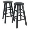 WINSOME WOOD Element 24 in. Black Counter Stools, Set of 2