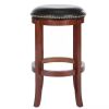 SAFAVIEH Elwood 29 in. Dark Red/Black Swivel Cushioned Bar Stool