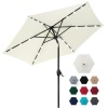 7.5ft Outdoor Solar Patio Umbrella w/ Push Button Tilt, Crank Lift