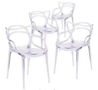 Carnegy Avenue&nbsp;Clear Ghost Chairs, Set of 4