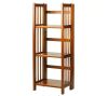 Casual Home New Version 38 in. H New Honey Oak Solid Wood 3-Shelf Etagere Folding/Stacking Open Bookcase
