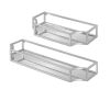 Kate and Laurel Ciel 6 in. x 18 in. x 3 in. Silver Metal Floating Decorative Wall Shelf Without Brackets, 2 pc 
