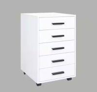 46.16 in. 5-Drawer White Wood in W Engineered Wood Vertical File Cabinet