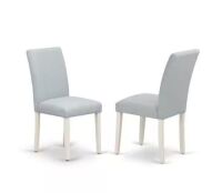 East West Furniture&nbsp;Parson Dining Chairs, Baby Blue Linen Fabric Upholstered, Set of 2&nbsp;