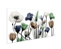 "Floral Landscape" Unframed Free Floating Tempered Glass Panel Graphic Wall Artv Print 24 in. x 48 in
