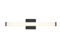 Bel Air Lighting&nbsp;Miles 24 in. Integrated LED Black Bathroom Vanity Light Fixture with Rectangular Acrylic Shade and 5CCT