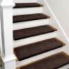 PURE ERA&nbsp;Ultra Plush Bullnose Indoor Tape Free Non-Slip Soft 9.5" x 30" x 1.2" Carpet Stair Tread Cover, Set of 14, Dark Brown